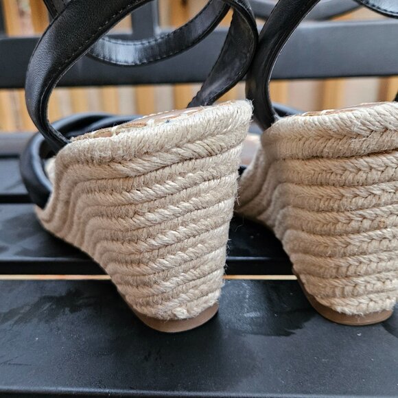 Steve Madden “Gavin” Black Espadrille Wedge Sandal Size 9 - Picture 6 of 6